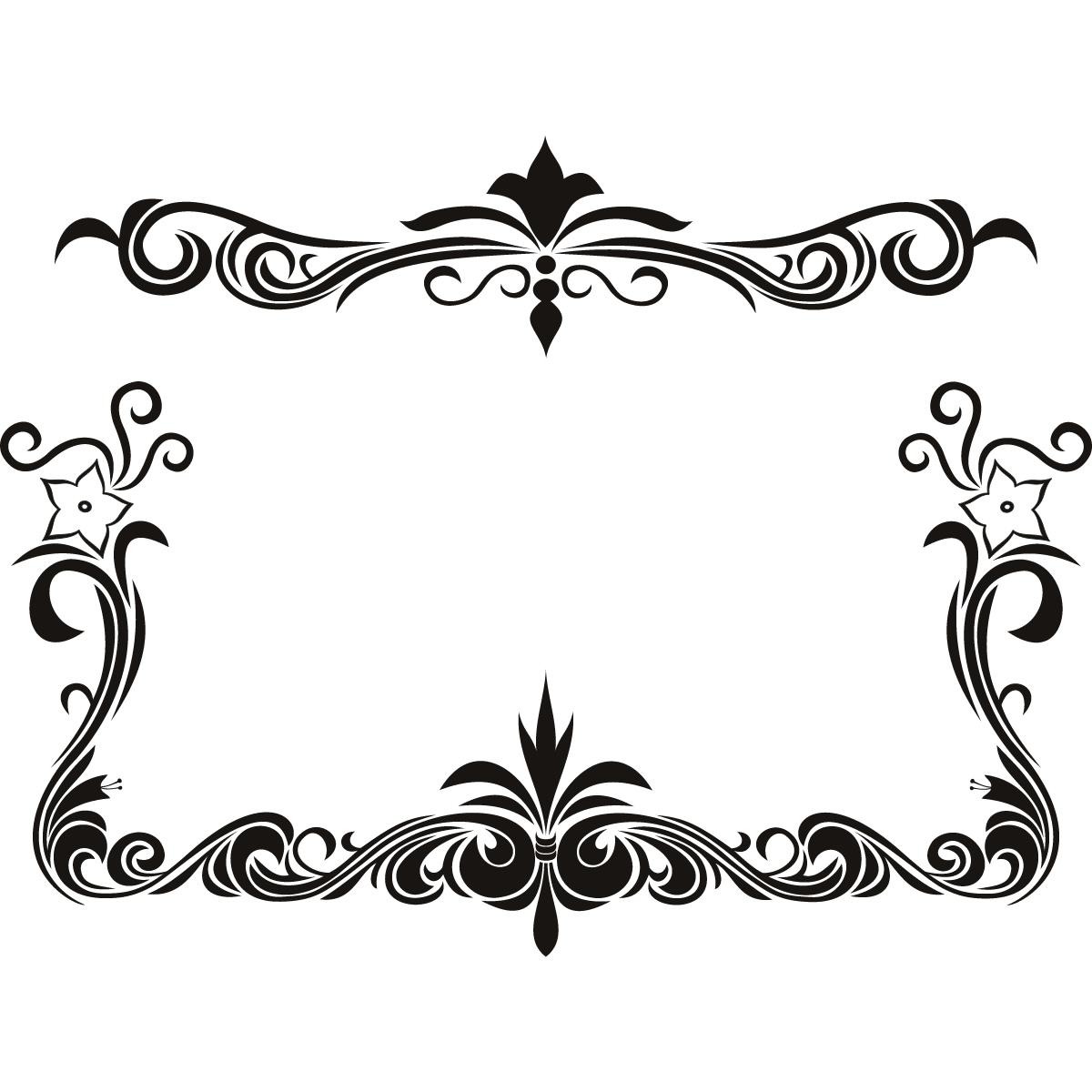 Black Flower Border Design Black Flower Border Design
