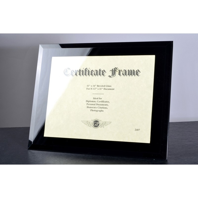 Black Glass Certificate Frame