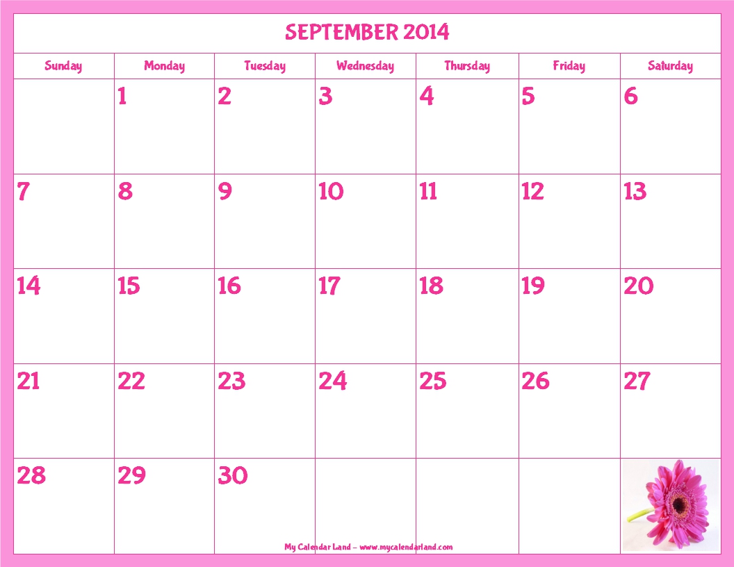 Blank Monthly Calendar 2014 Blank Monthly Calendar 2014