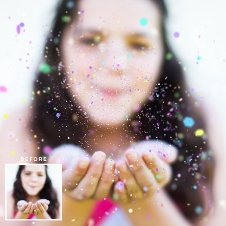 Blowing Glitter Overlay Photoshop Free