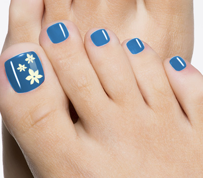 Blue Toe Nail Flower Designs
