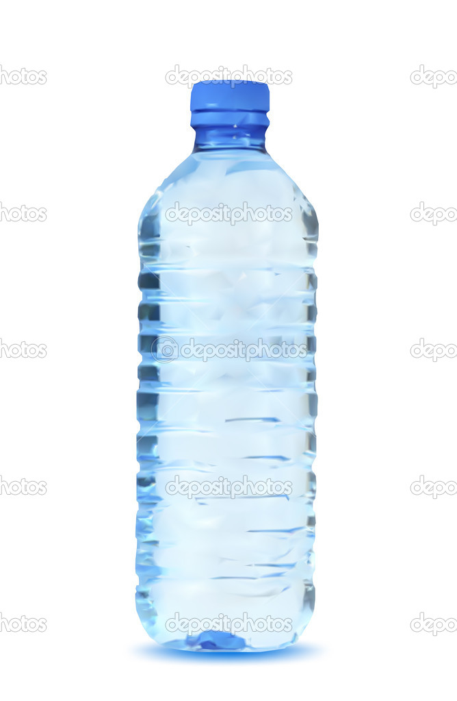 Blue Water Bottle White Background