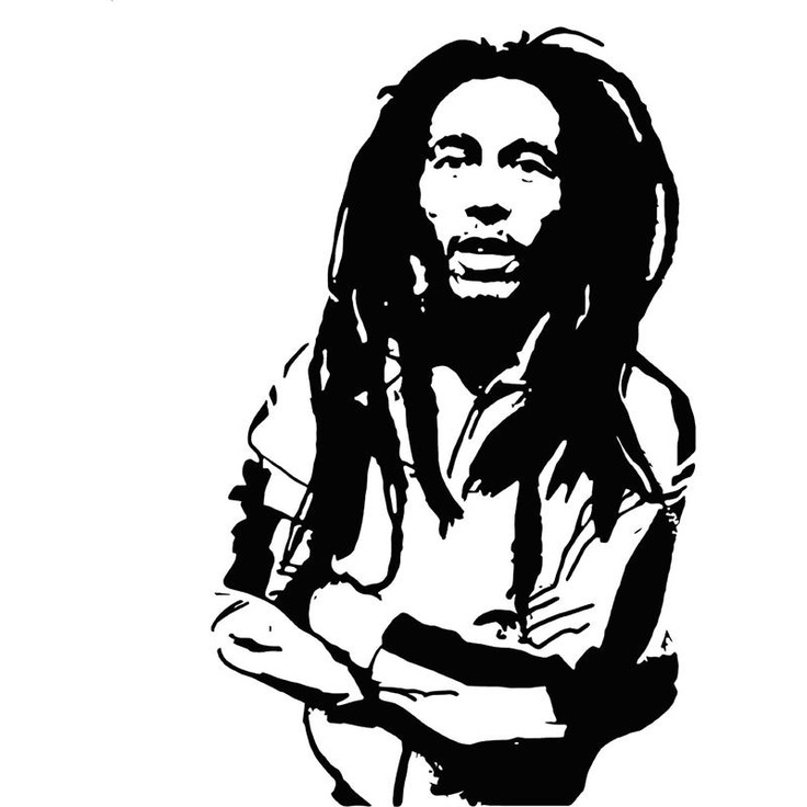 Bob Marley Black and White Silhouettes