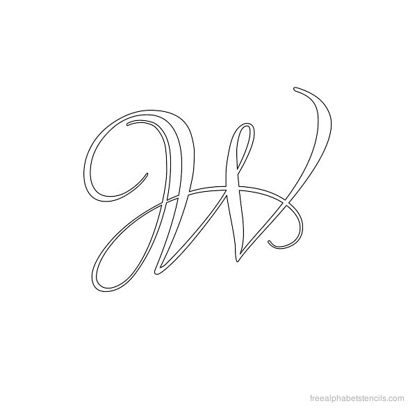 Calligraphy Alphabet Stencil W