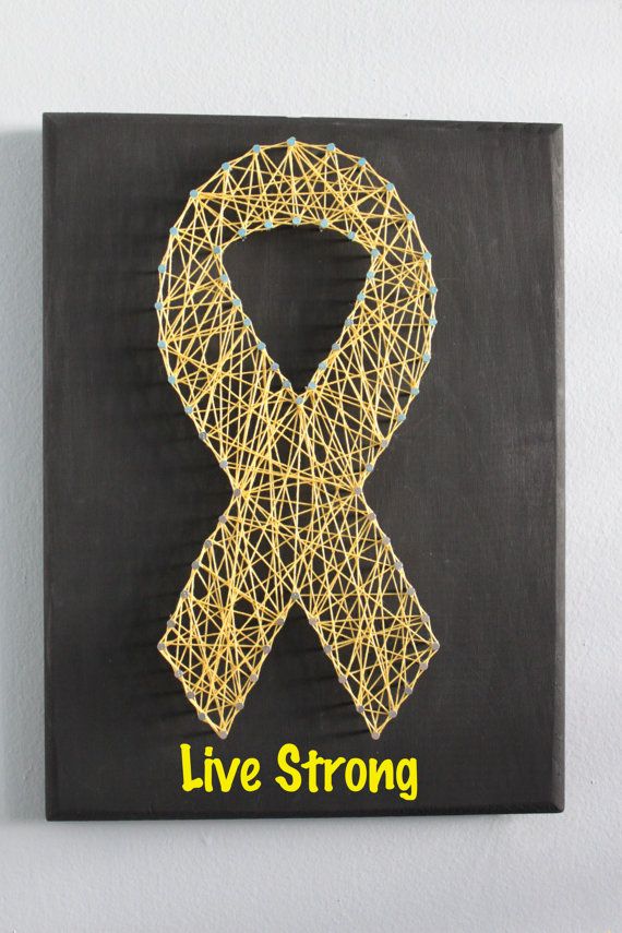 Cancer Ribbon String Art