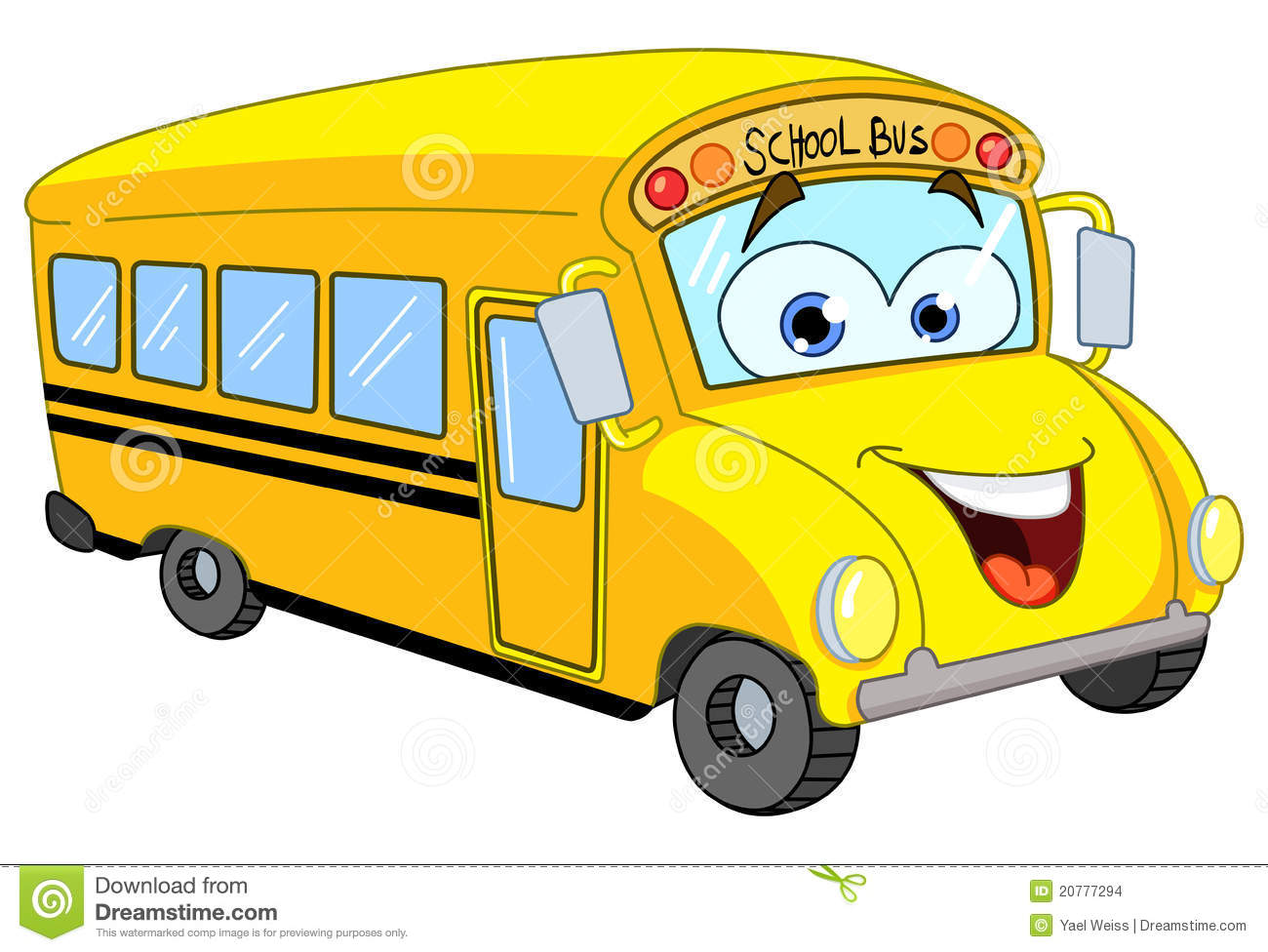 Cartoon School Buses