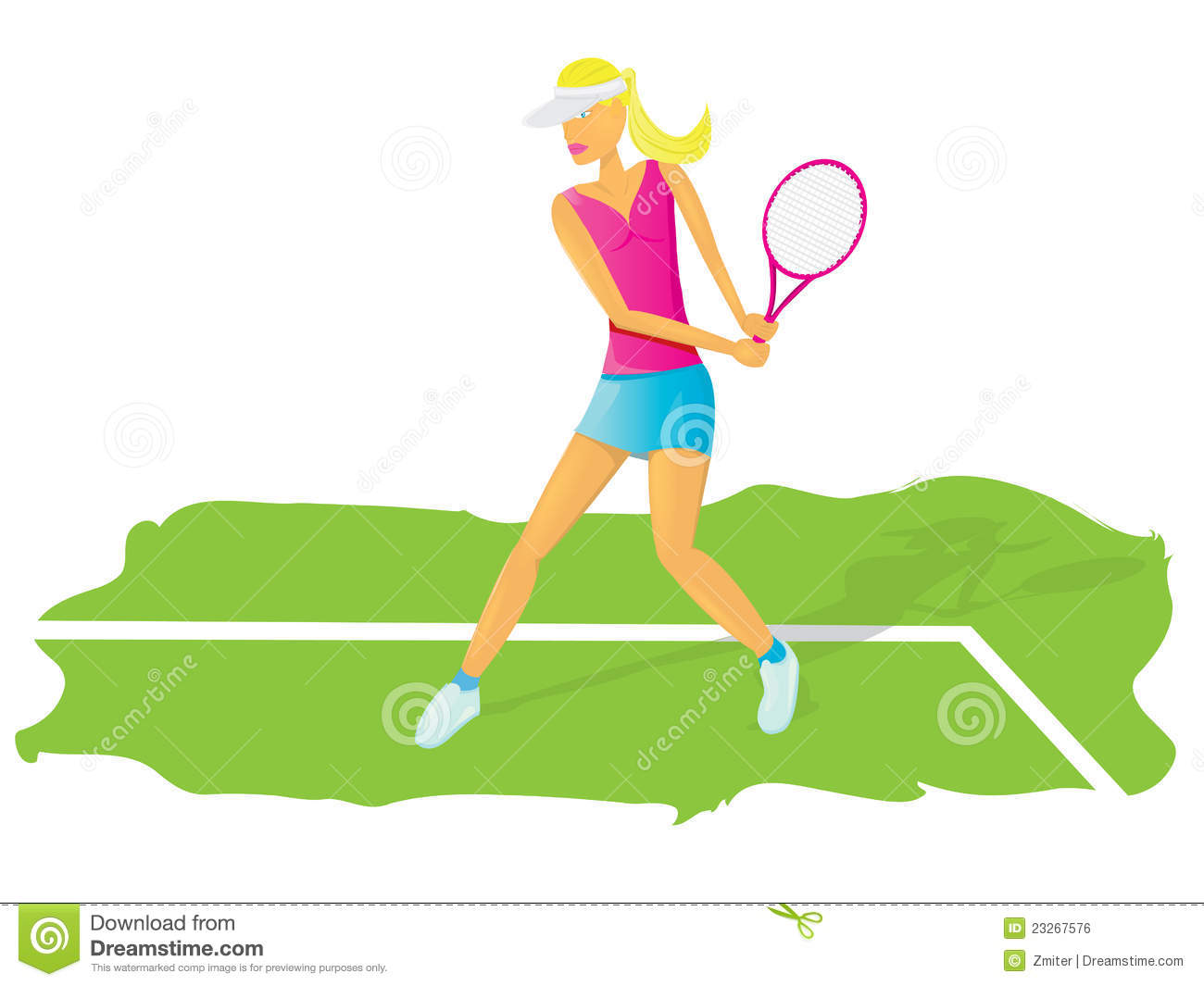 Cartoon Tennis Player