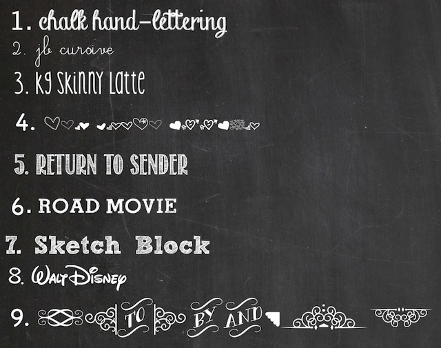 13 DIY Chalkboard Fonts Images