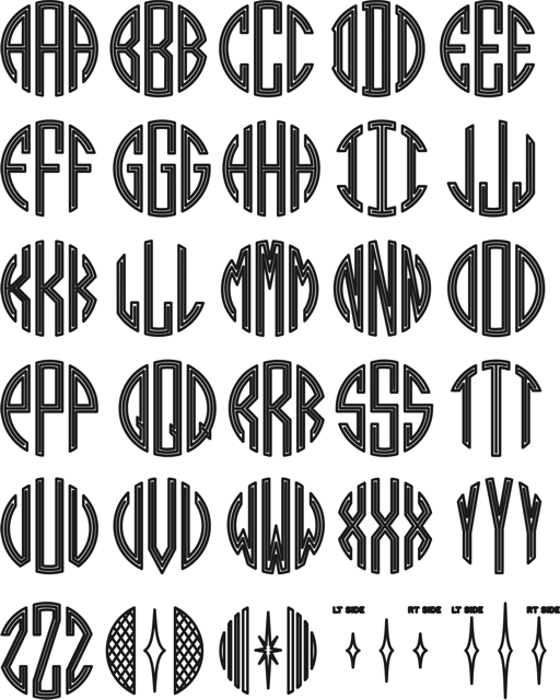 10 Round Monogram Font Free Images