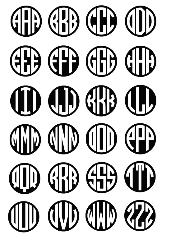 Circle Monogram Font