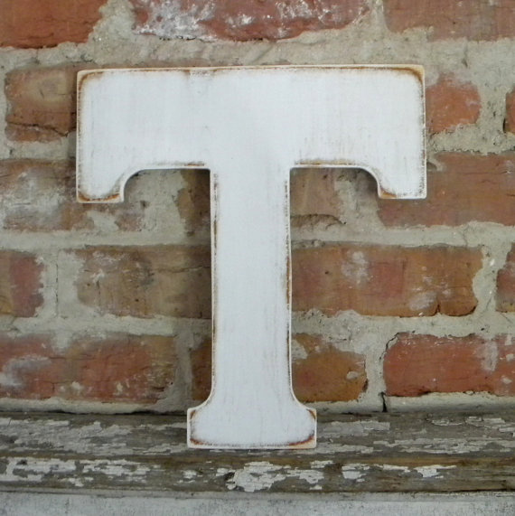 Classic White Wooden Letter T. Font