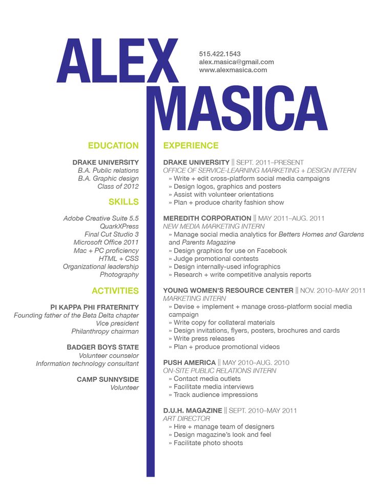 Creative Graphic Design Resume Creative Graphic Design Resume