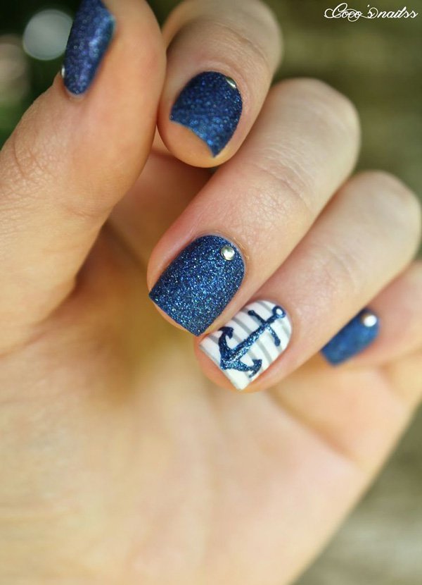 Cute Anchor Nail Design