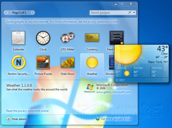 Desktop Weather Gadgets for Windows 7