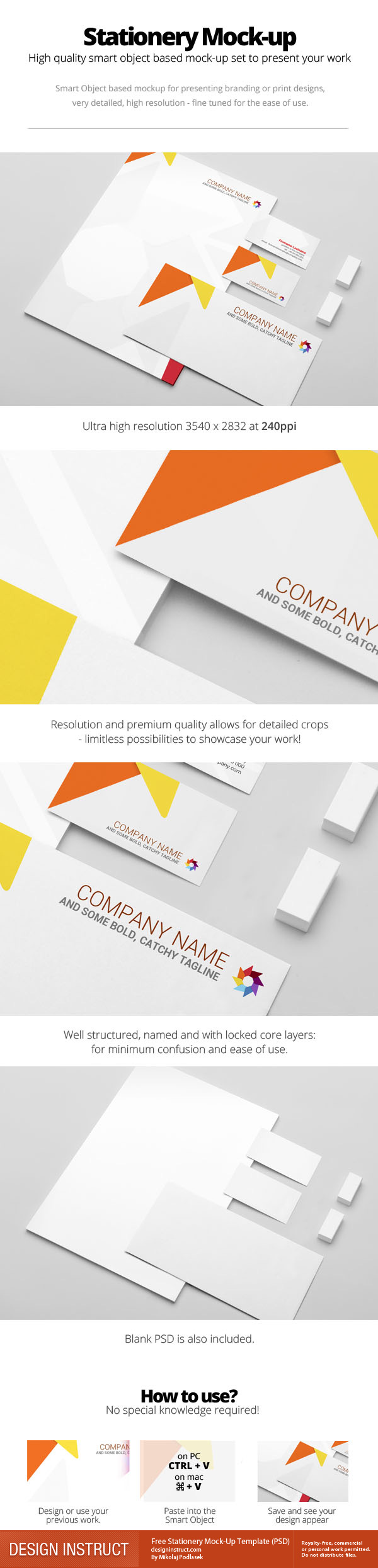 Free Stationery Mockup PSD