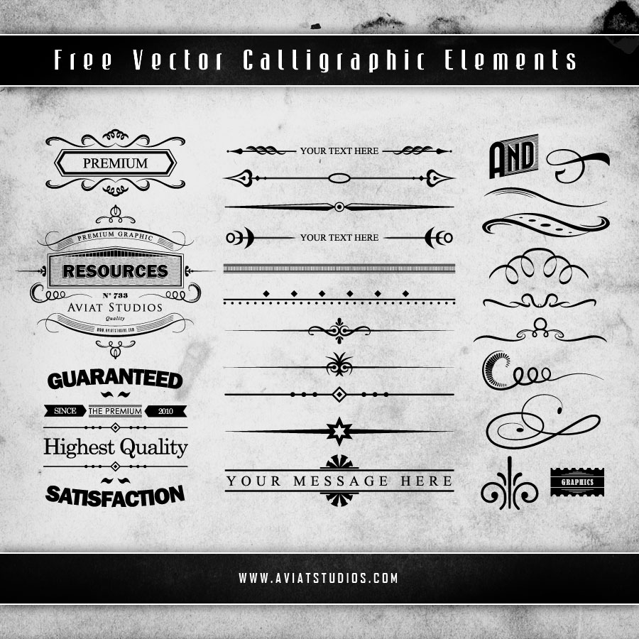Free Vector Calligraphic Elements