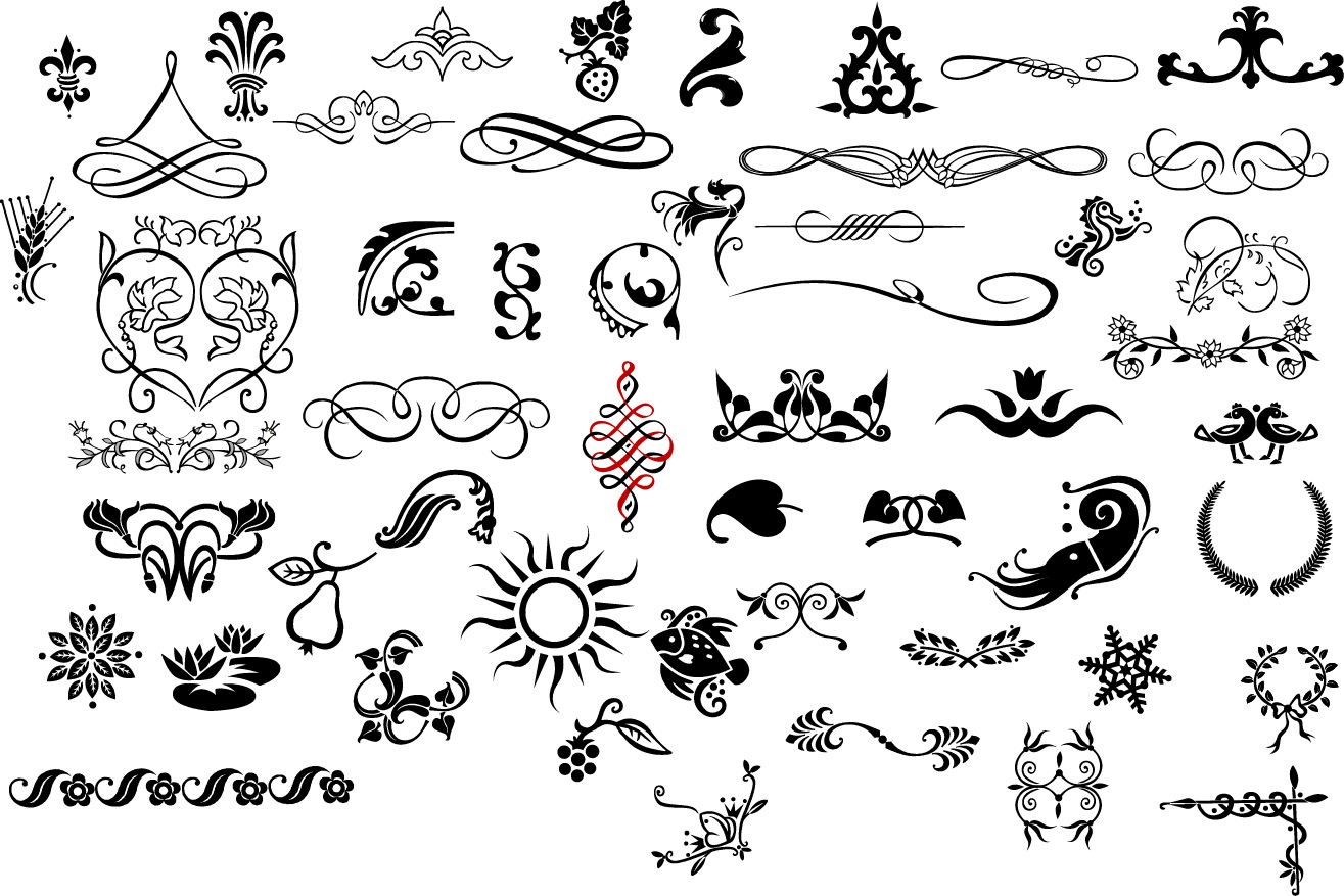 15 Free Ornament Vector Lines Images