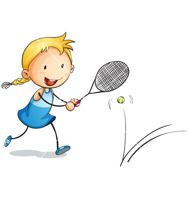 Girl Playing Tennis Clip Art