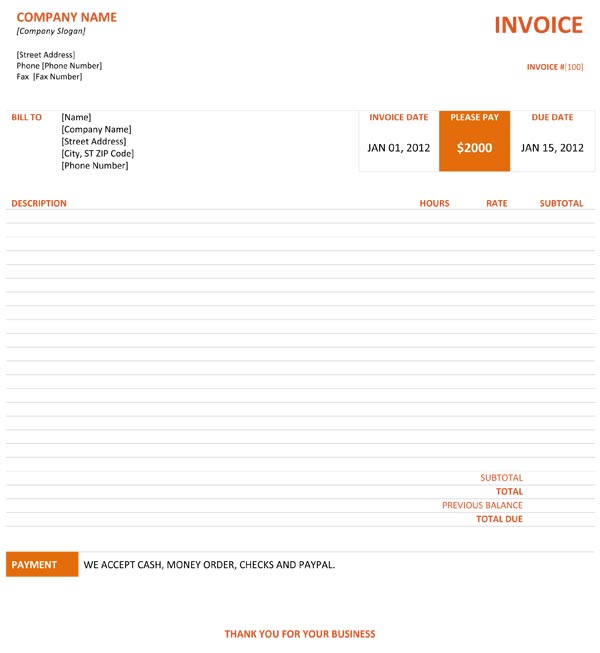 Graphic Design Invoice Template