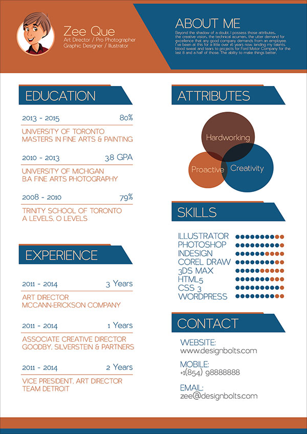 Graphic Design Resume Templates Free