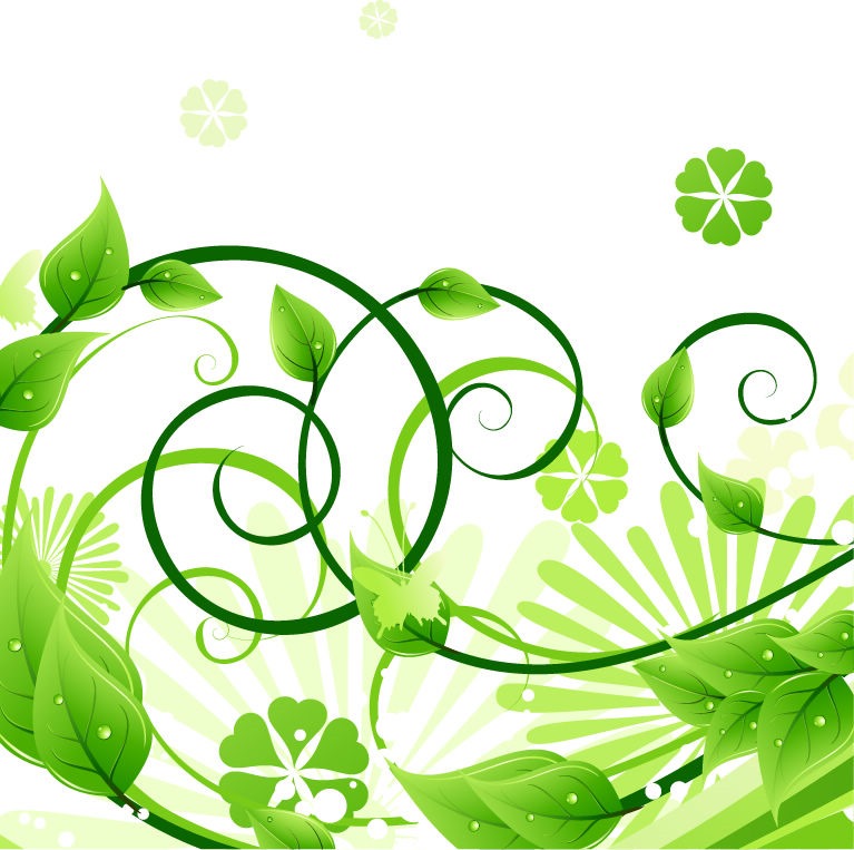Green Floral Vector Graphic