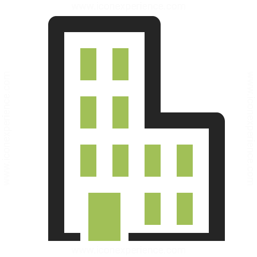 Green Office Building Icons