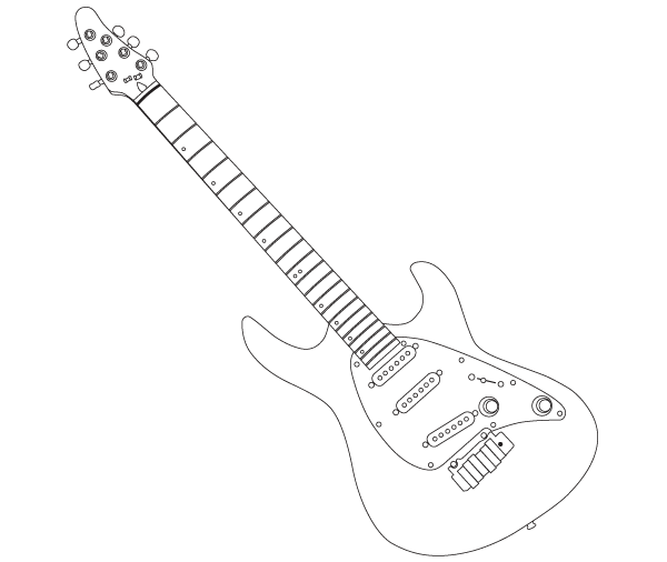 Guitar Outline Vector Guitar Outline Vector