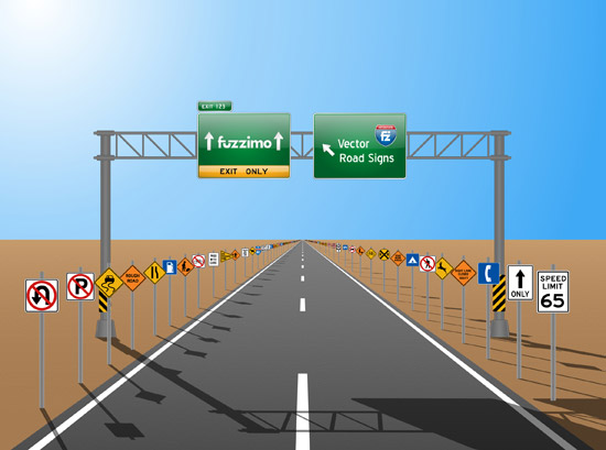 Highway Road Sign Vector