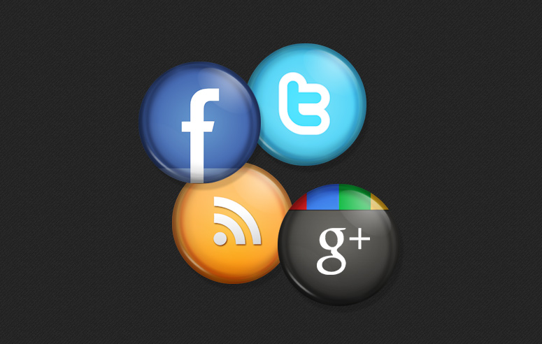 Large Social Media Buttons