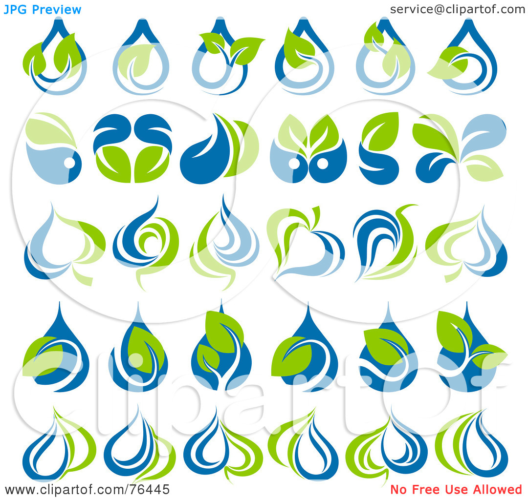 Leaf Water Drop Logo