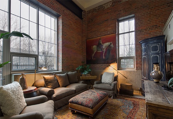 Living-Room-Design-With-Brick-Wall