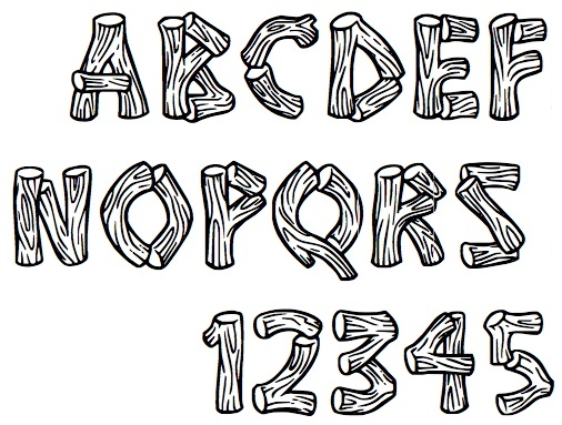 Log Wood Font Letters Log Wood Font Letters