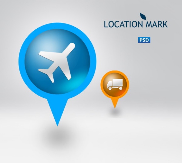 13 Map Icons PSD Images