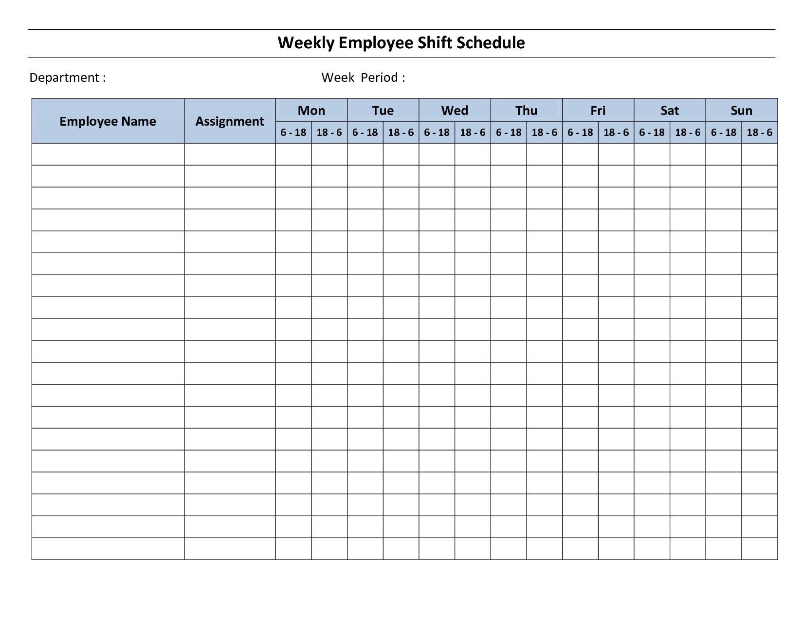 20 Blank Weekly Employee Schedule Template Images - Blank Weekly Regarding Blank Cleaning Schedule Template