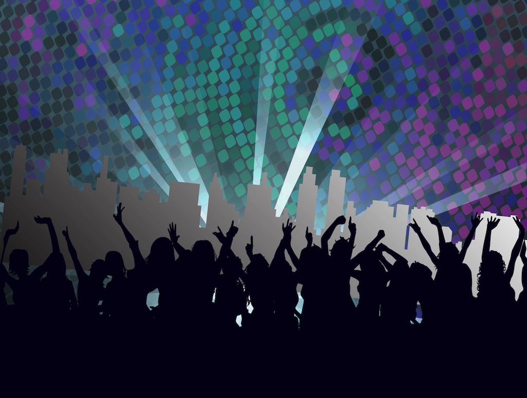 Nightclub Crowd Party Vector