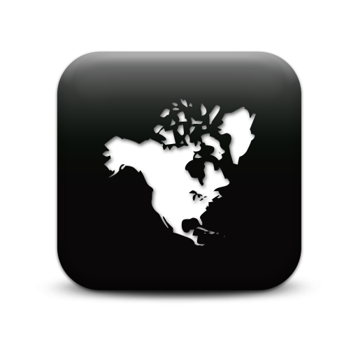 North America Map Icon Black