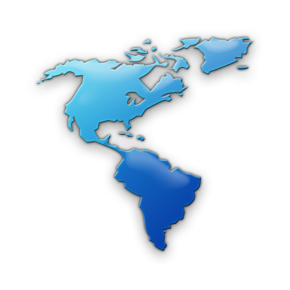 North America Map Icon Blue