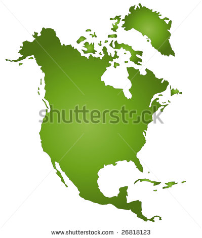 North America Map White Background