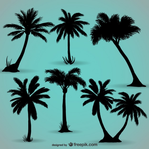 Palm Tree Silhouettes Vector Free