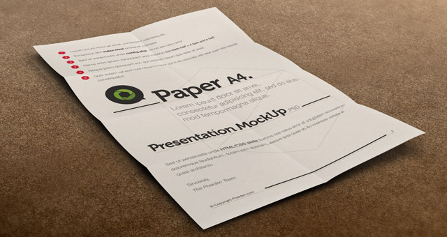 Paper Mock Up Psd Free