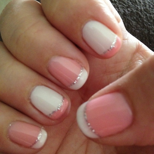 Pink and White Nails with Design Pink and White Nails with Design
