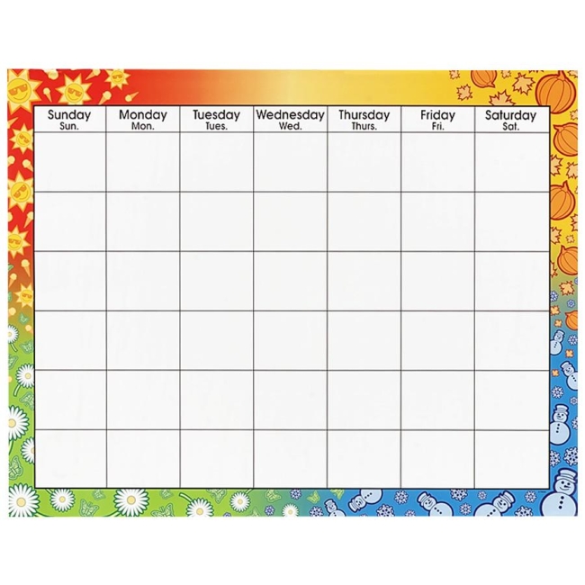 Printable Blank Calendar Chart