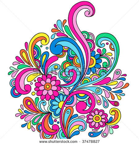 Psychedelic Flower Paisley