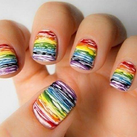 Rainbow Drizzle Nails