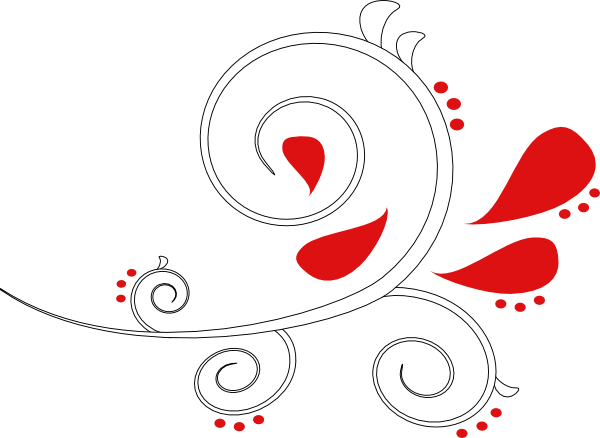 Red Paisley Swirl Clip Art