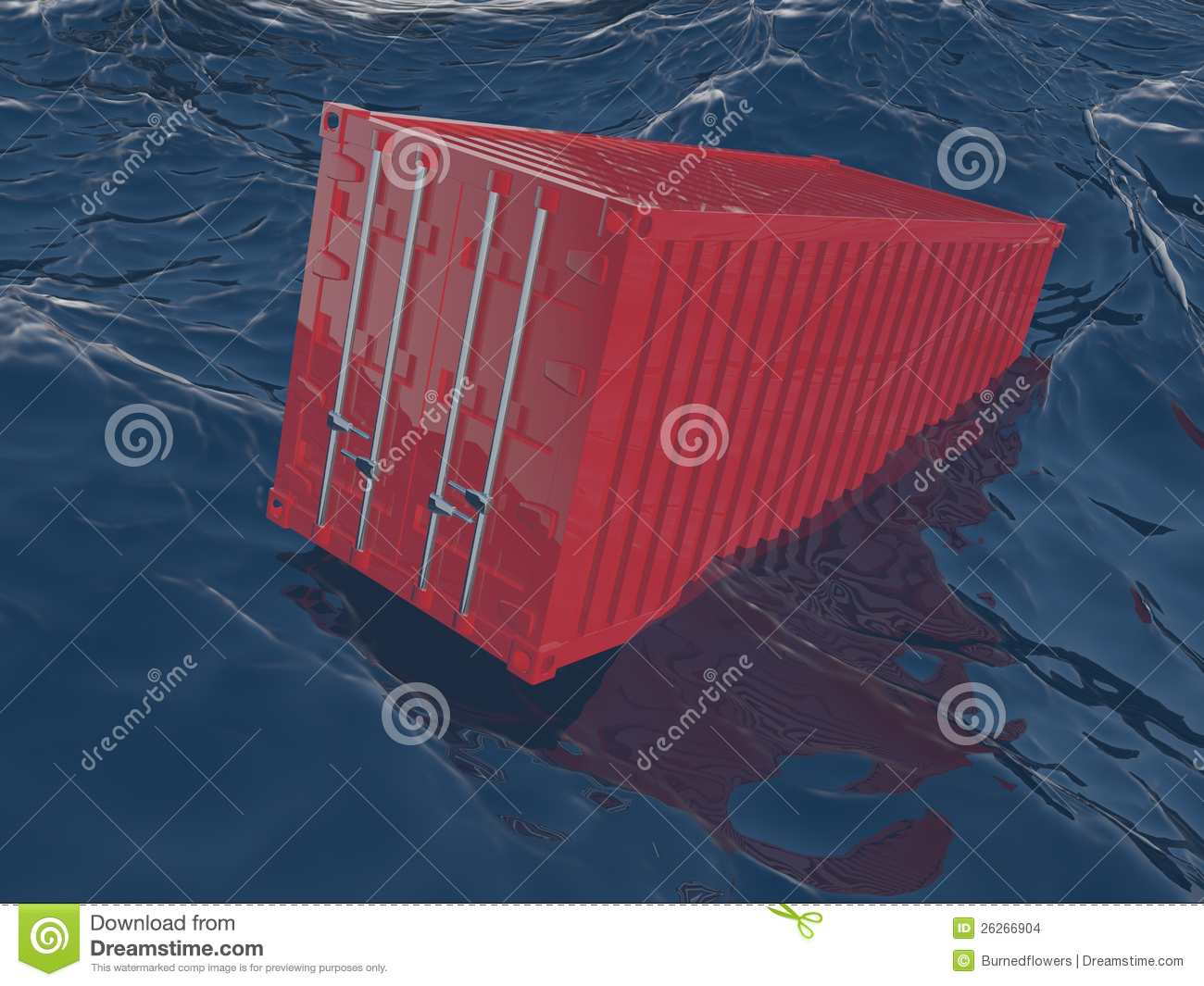 Shipping Container On the Ocean