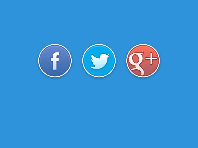 18 Social Buttons PSD Images