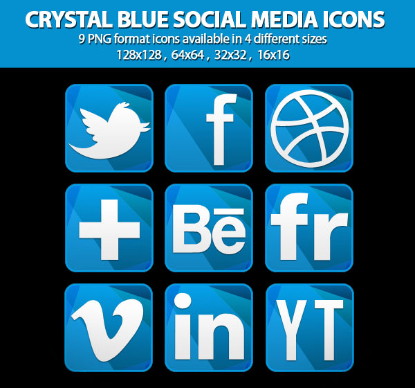 Social Media Icons Blue