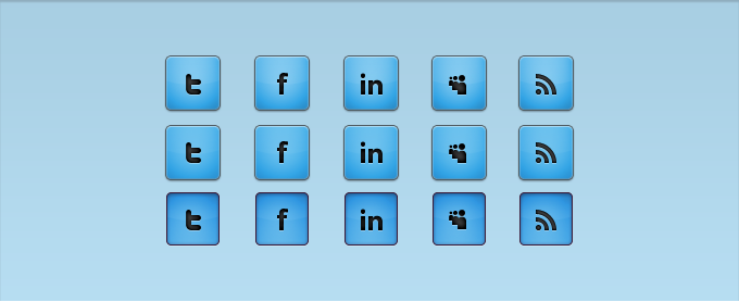 Social Media Icons Blue