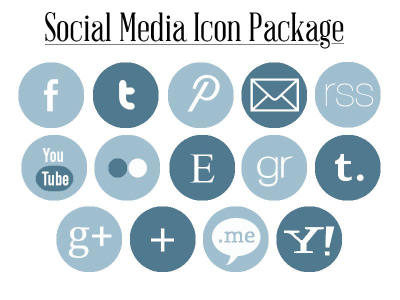 Social Media Icons Blue